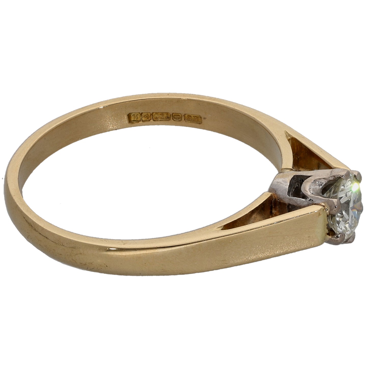 18ct Gold 0.30ct Diamond Solitaire Ring Size N