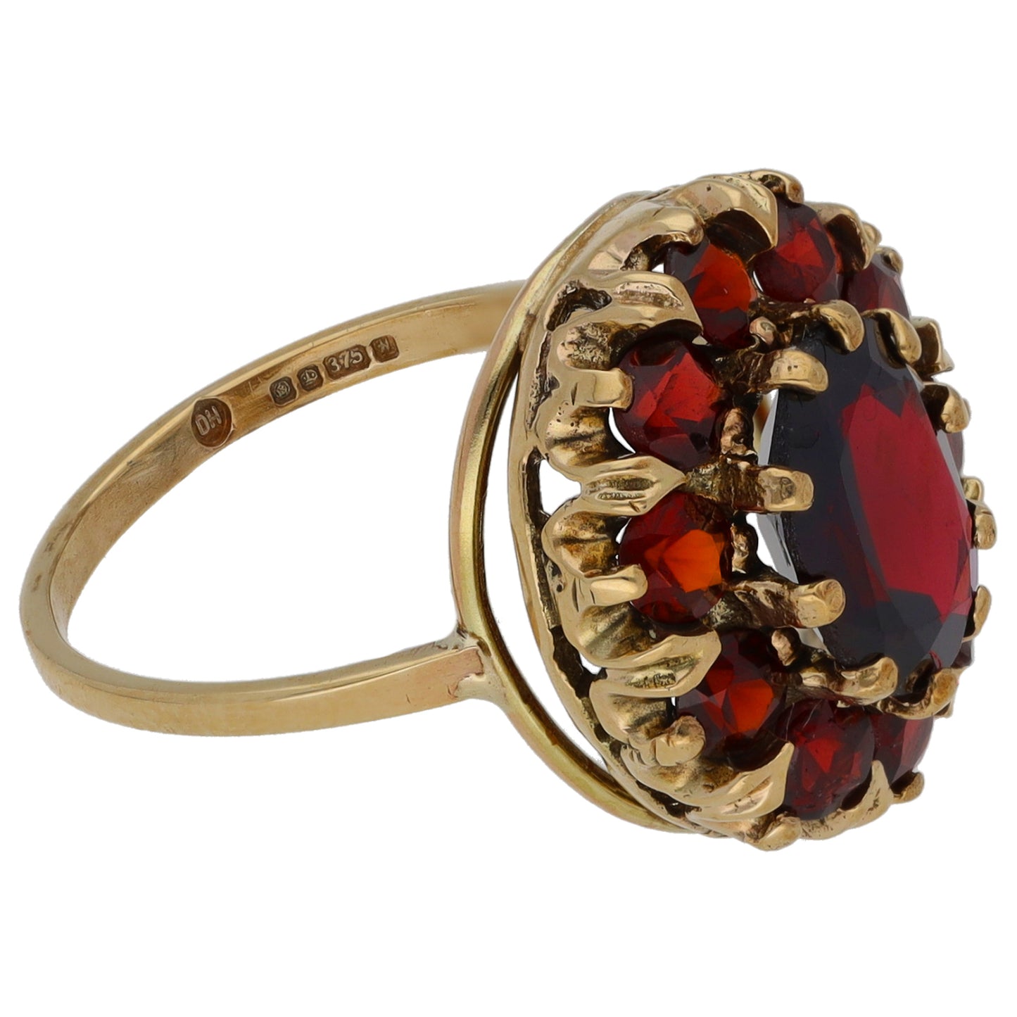 9ct Gold Garnet Dress/Cocktail Ring Size K
