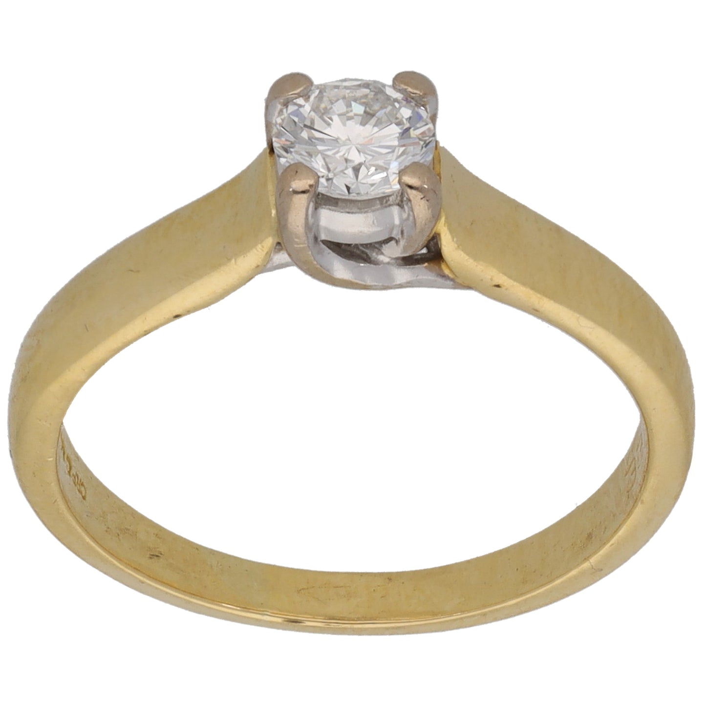 18ct Gold 0.33ct Diamond Solitaire Ring Size L