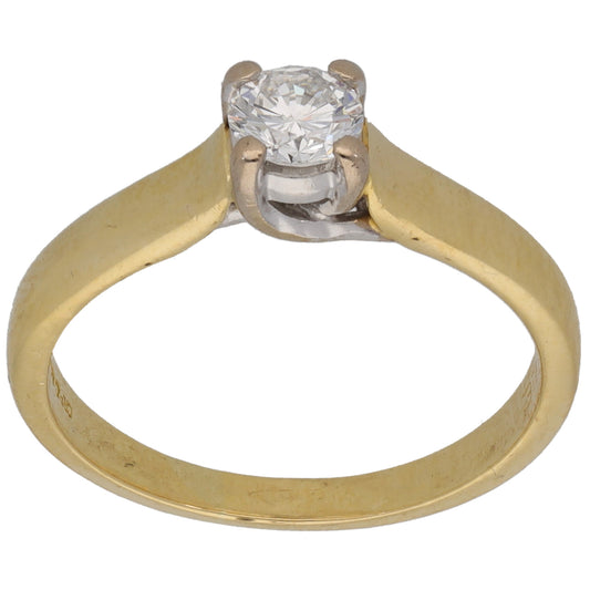 18ct Gold 0.33ct Diamond Solitaire Ring Size L