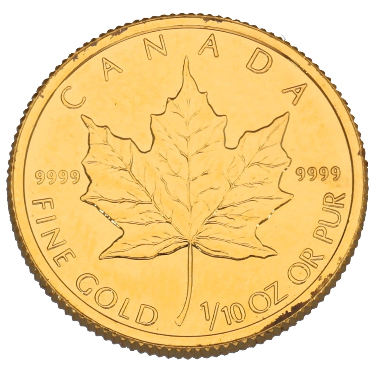 24ct Gold Canada Maple 1/10 OZ Coin 1992