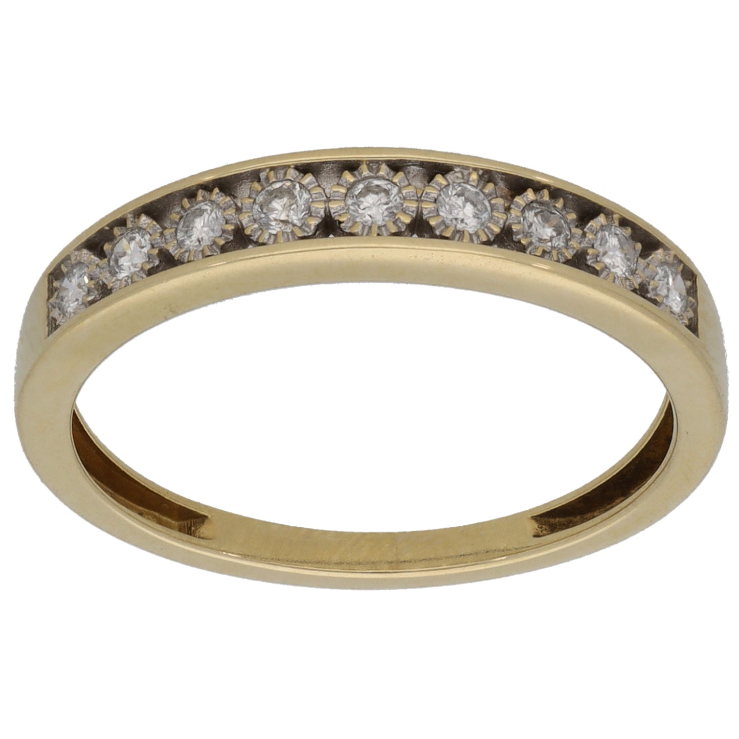 9ct Gold 0.15ct Diamond Half Eternity Ring Size M