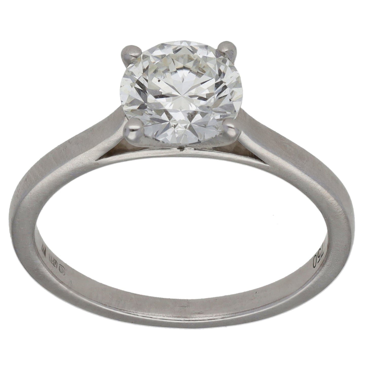 18ct White Gold 1.15ct Diamond Solitaire Ring Size M