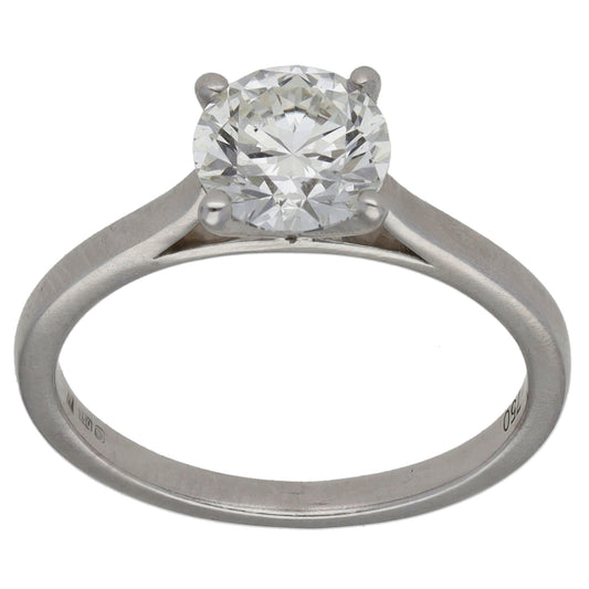18ct White Gold 1.15ct Diamond Solitaire Ring Size M