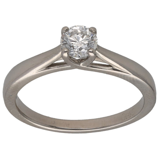 Platinum 0.35ct Diamond Solitaire Ring Size K