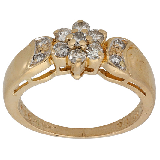 9ct Gold 0.43ct Diamond Dress/Cocktail Ring Size N