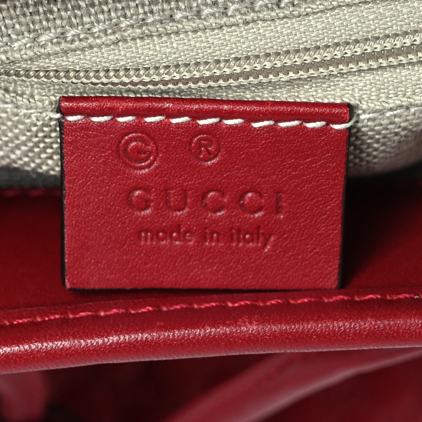Gucci Microguccissima Drawstring Backpack Leather Bag - Red