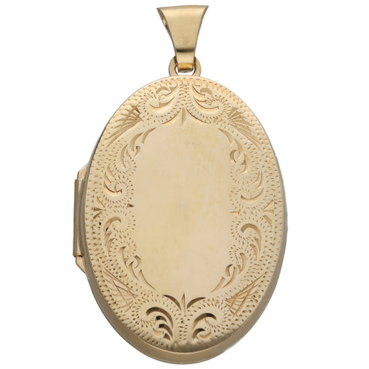 9ct Gold Patterned Locket Pendant