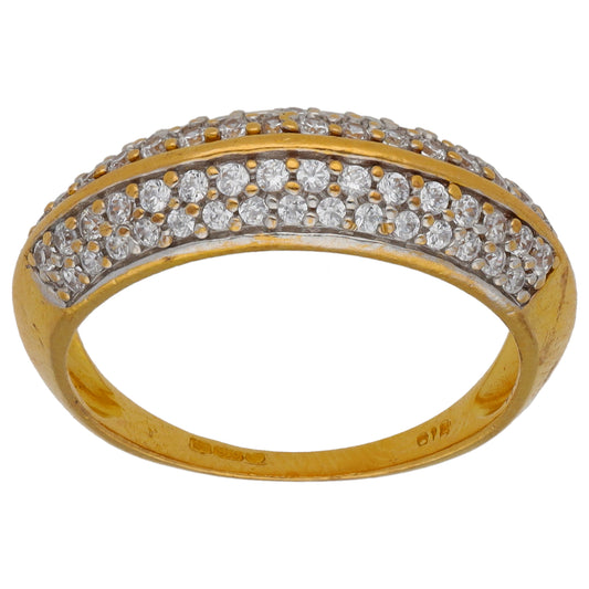 22ct Gold Cubic Zirconia Dress/Cocktail Ring Size M