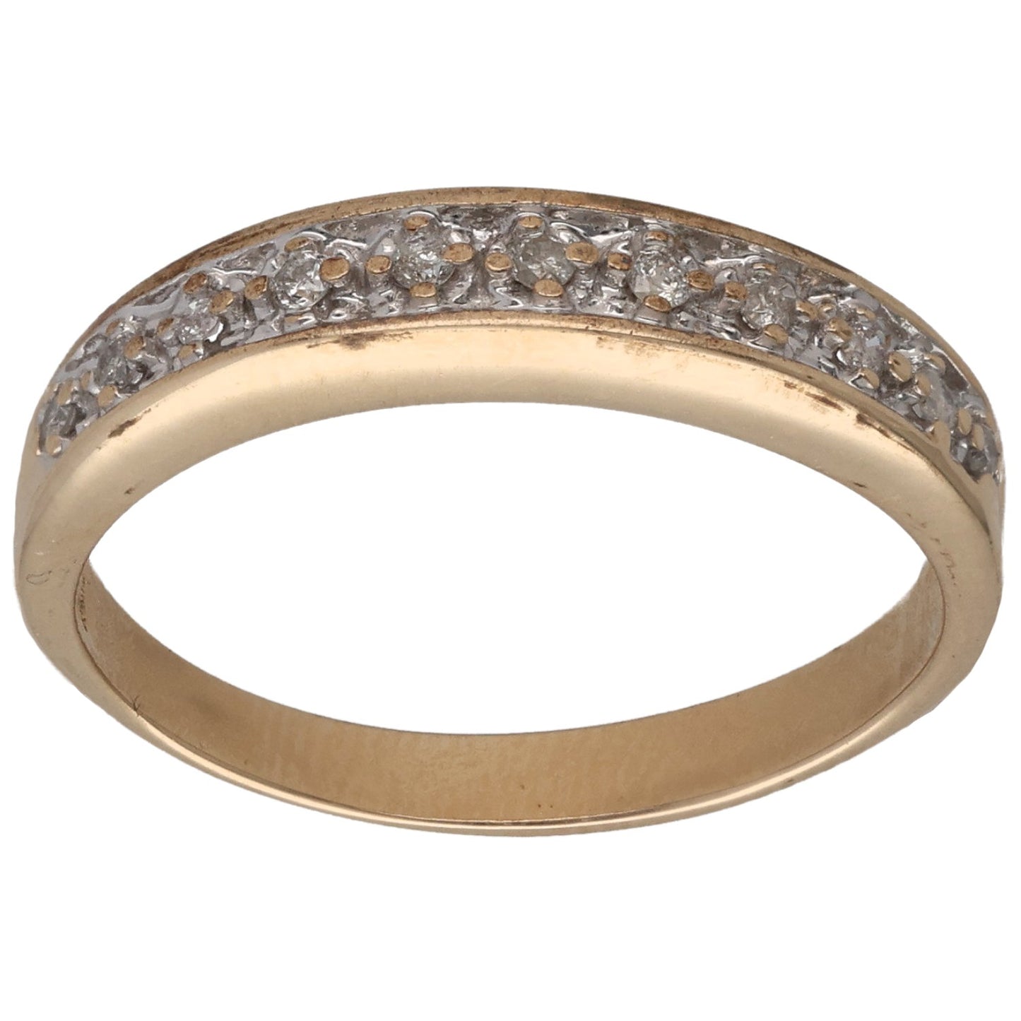 9ct Gold 0.165ct Diamond Half Eternity Ring Size P