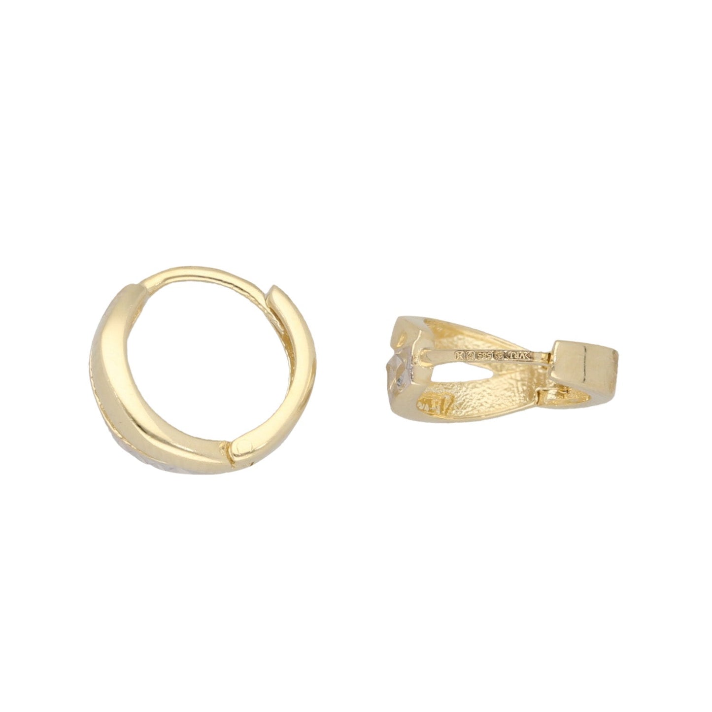 14ct Bi-Colour Gold Double Hoop Earrings