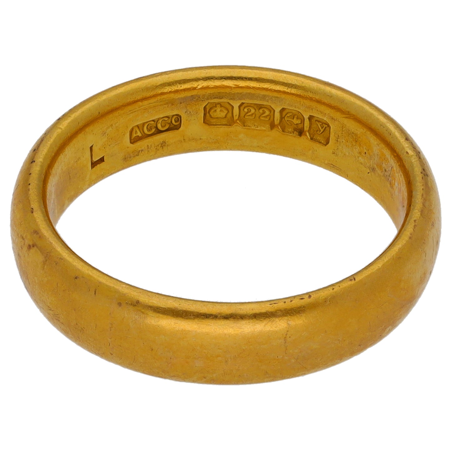 22ct Gold Plain Wedding Ring Size M