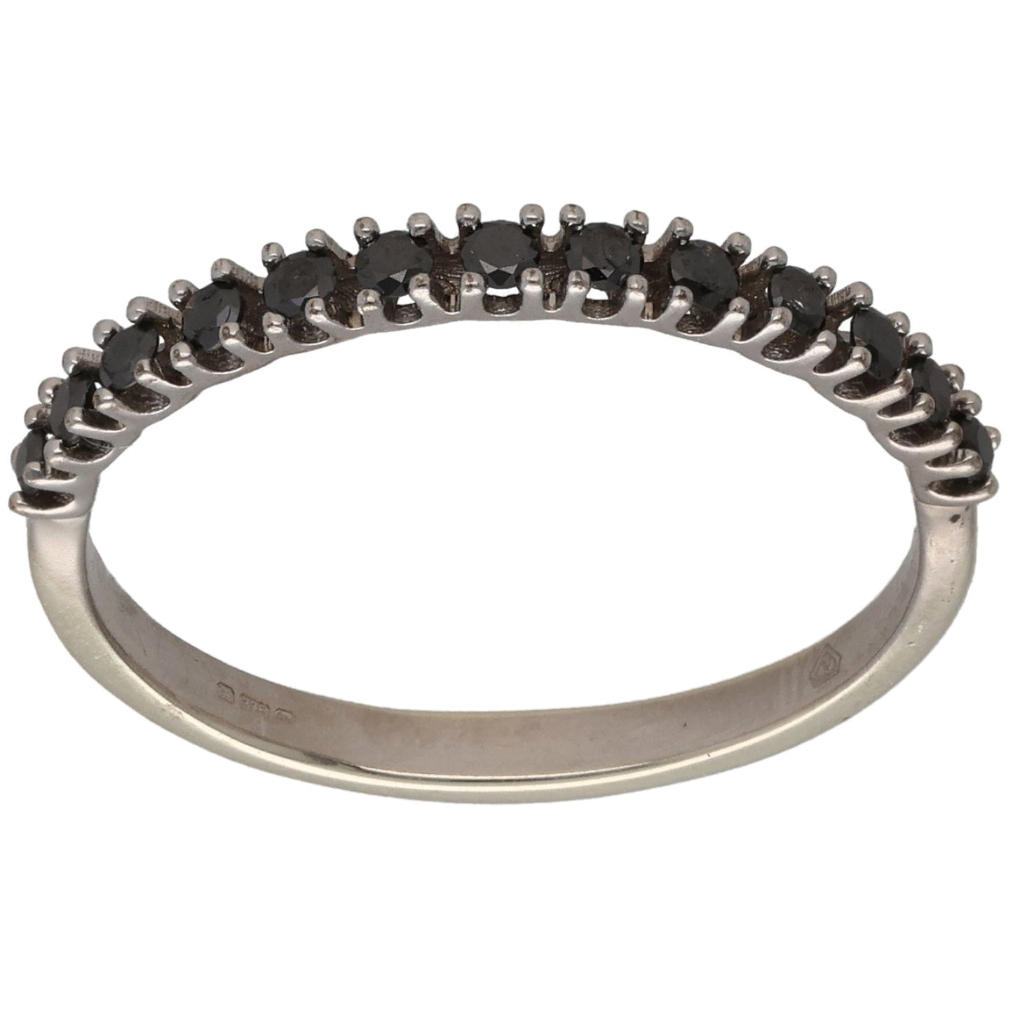 9ct White Gold 0.26ct Diamond Half Eternity Ring Size O