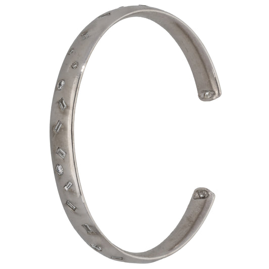 18ct White Gold 1.56ct Diamond Torque Bangle