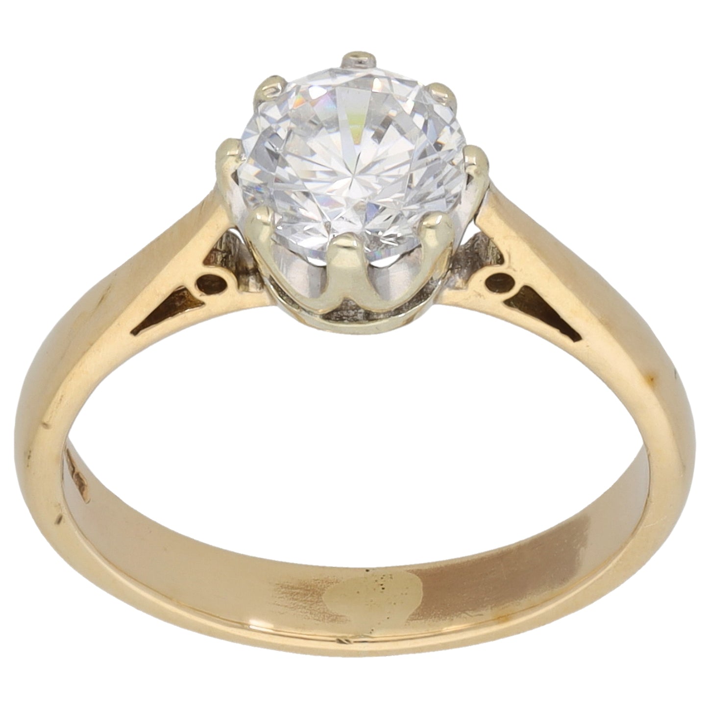9ct Gold Cubic Zirconia Single Stone Ring Size M