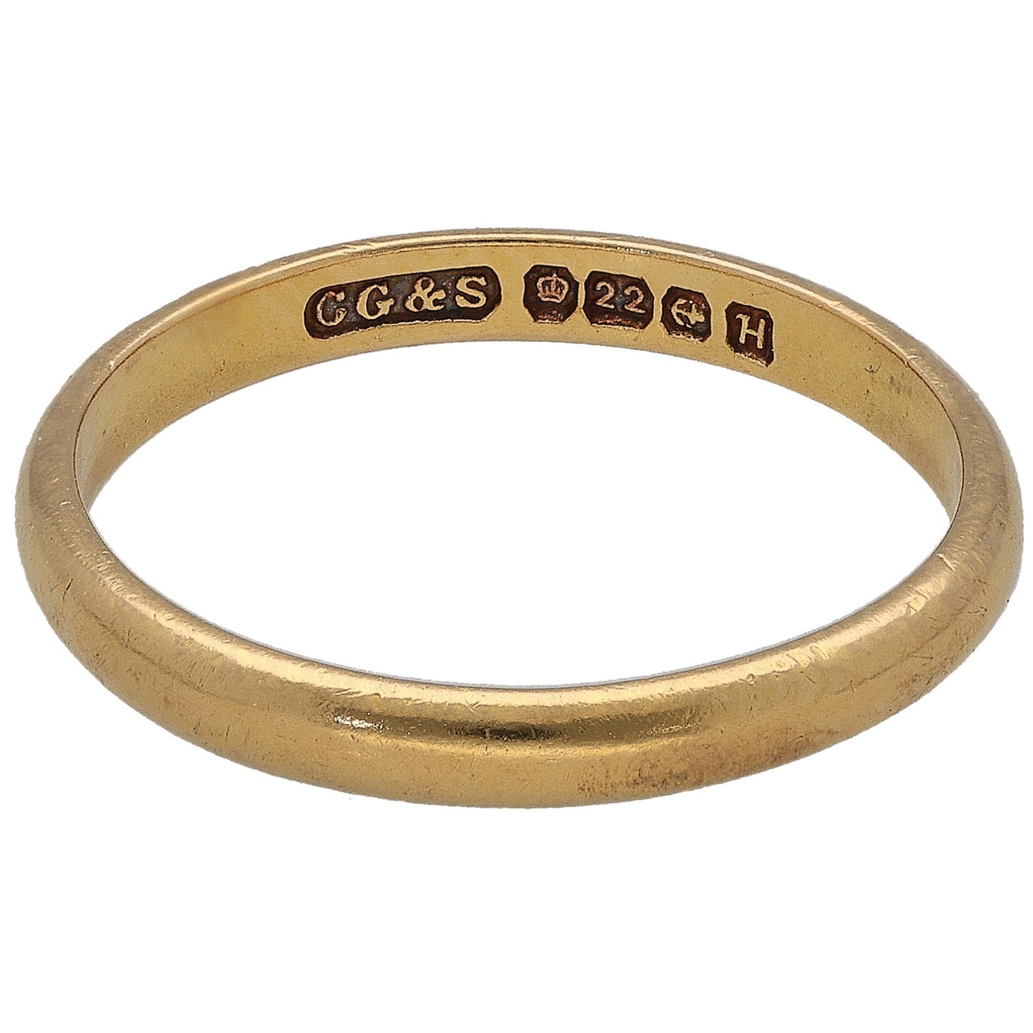 22ct Gold Plain Wedding Ring Size N