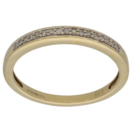 9ct Gold 0.06ct Diamond Half Eternity Ring Size M