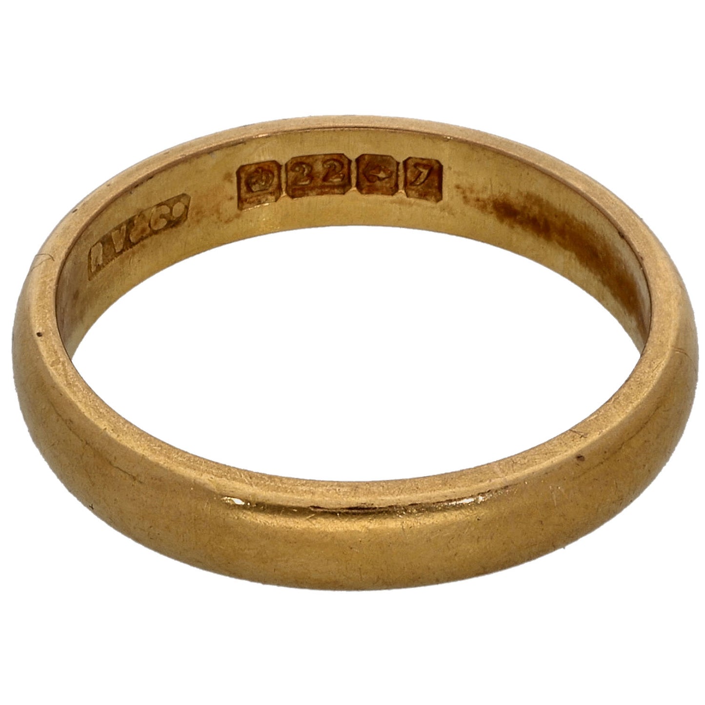 22ct Gold Plain Wedding Ring Size L