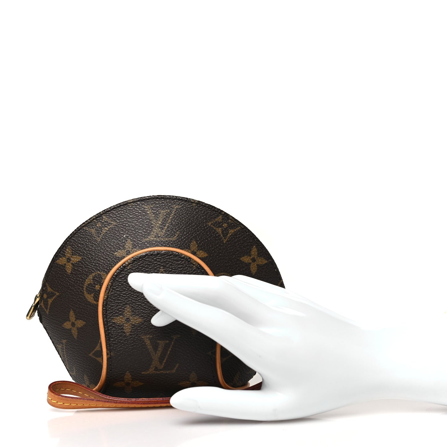 Louis Vuitton Monogram Mini Ellipse Wristlet Clutch Coated Canvas Bag - Brown