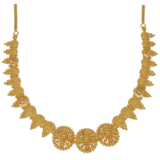 New 22ct Gold Shield Filigree Necklace 16"
