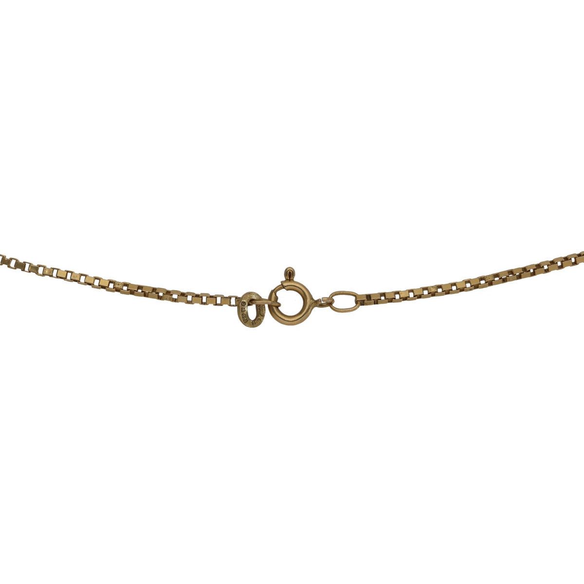 Gold tone curb link chain necklace with clasp and small loop