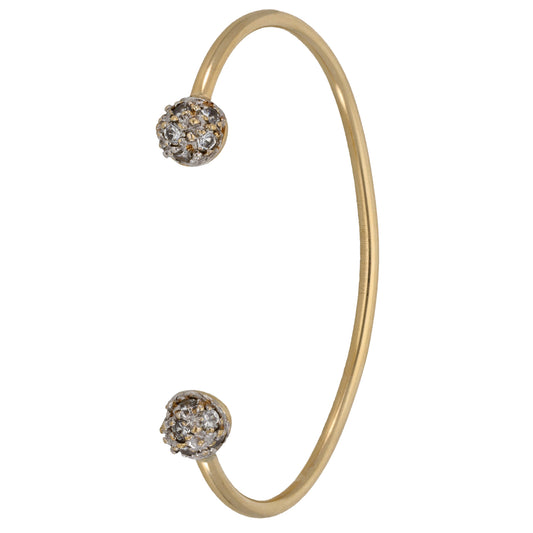 9ct Gold Cubic Zirconia Torque Bangle
