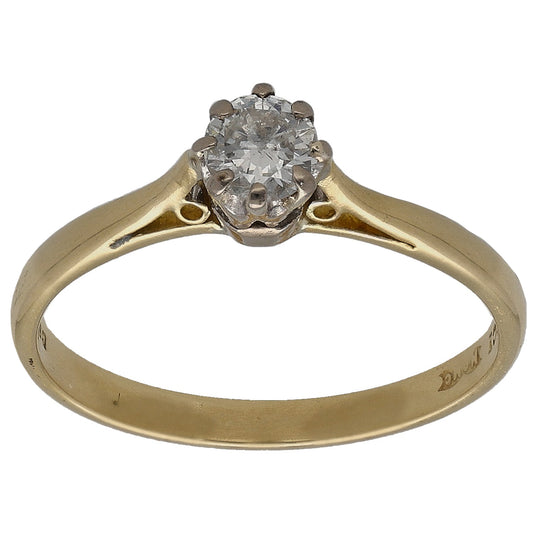 18ct White Gold 0.24ct Diamond Solitaire Ring Size K