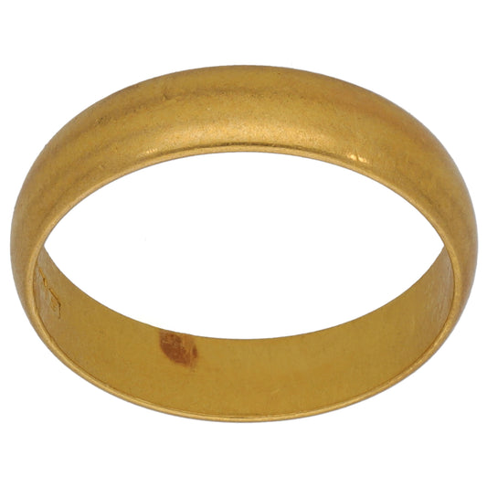 22ct Gold Plain Wedding Ring Size O
