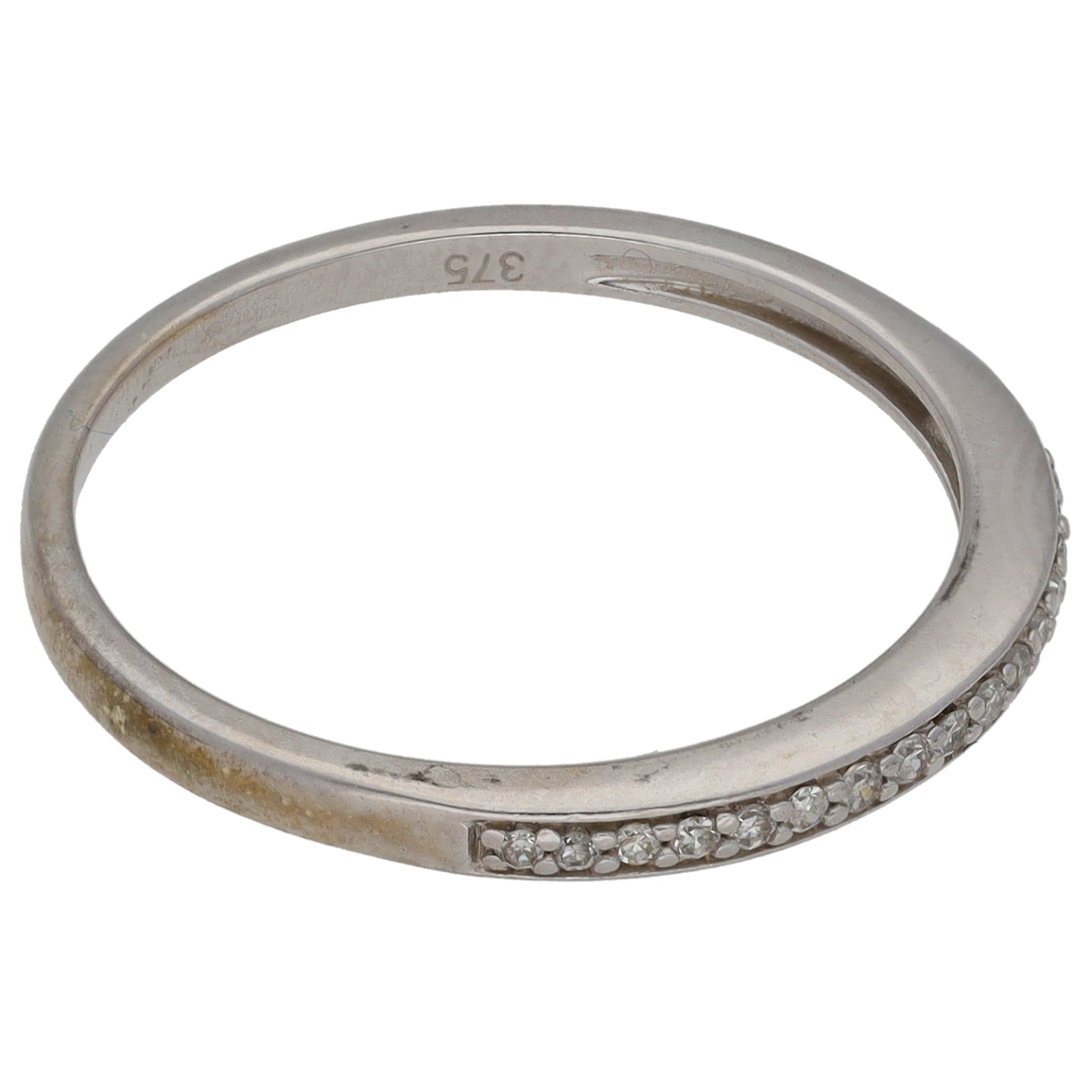 9ct White Gold 0.09ct Diamond Half Eternity Ring Size R