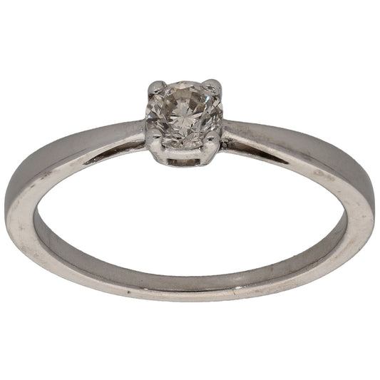 9ct White Gold 0.30ct Diamond Solitaire Ring Size N
