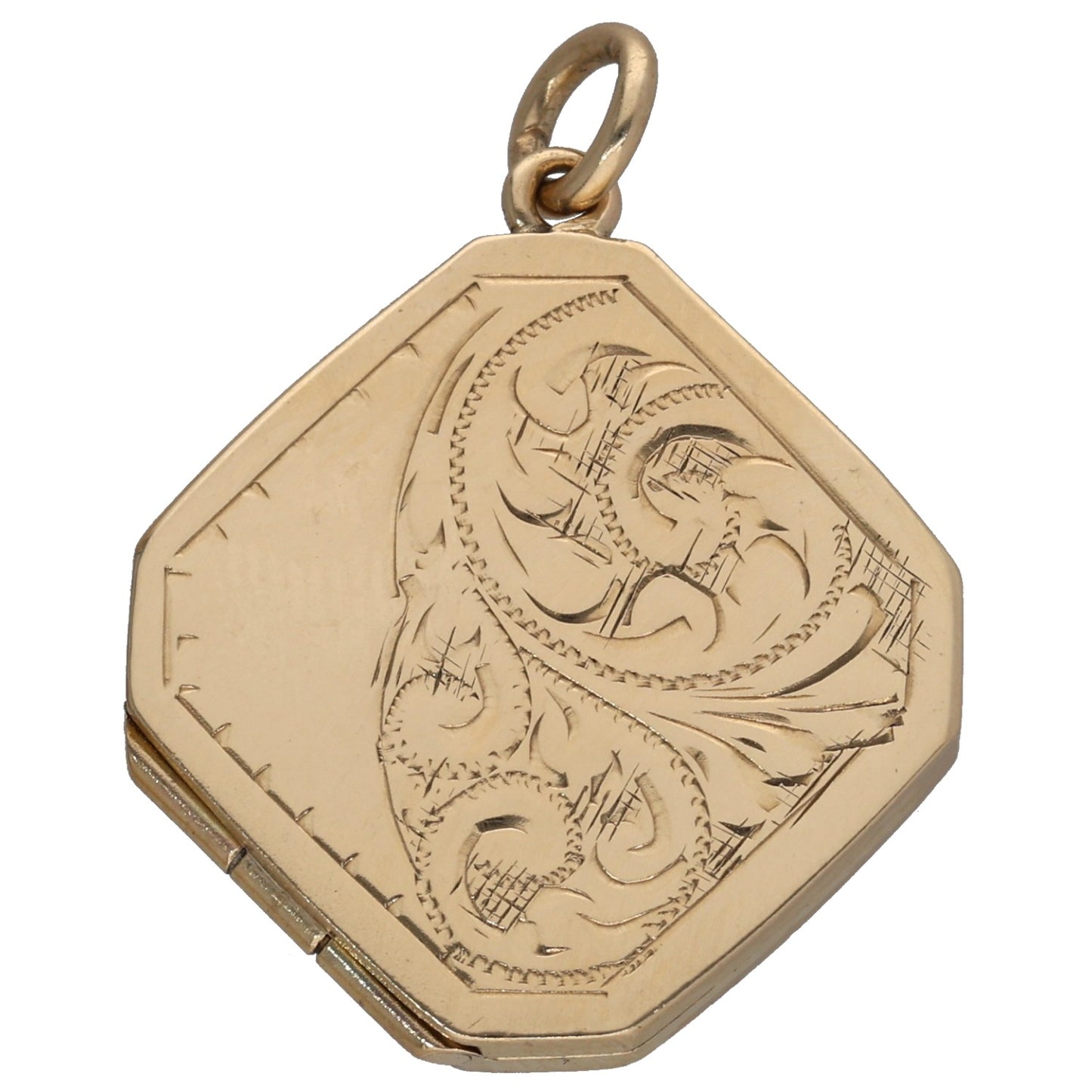9ct Gold Patterned Locket Pendant