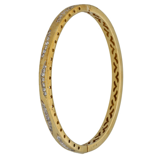 9ct Gold Cubic Zirconia Hinged/Clasp Bangle