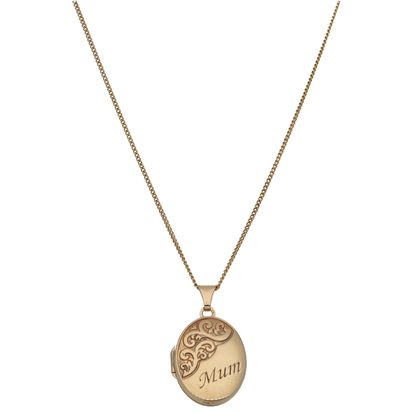 9ct Gold Mum Locket Pendant With Chain