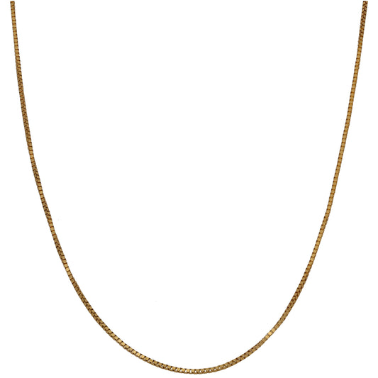 18ct Gold Box Chain 18"