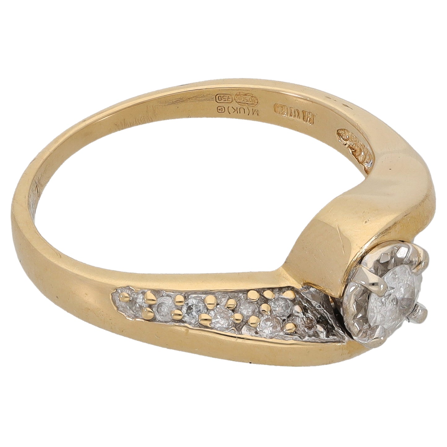 18ct Gold 0.33ct Diamond Dress/Cocktail Ring Size K