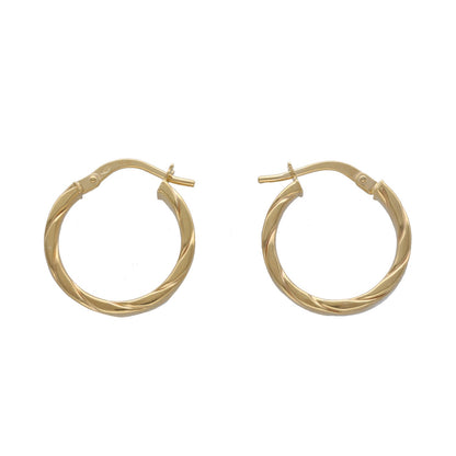 New 9ct Gold Twist Hoop Earrings
