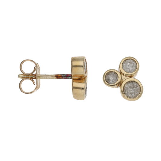 9ct Gold 0.62ct Diamond Three Stone Earrings
