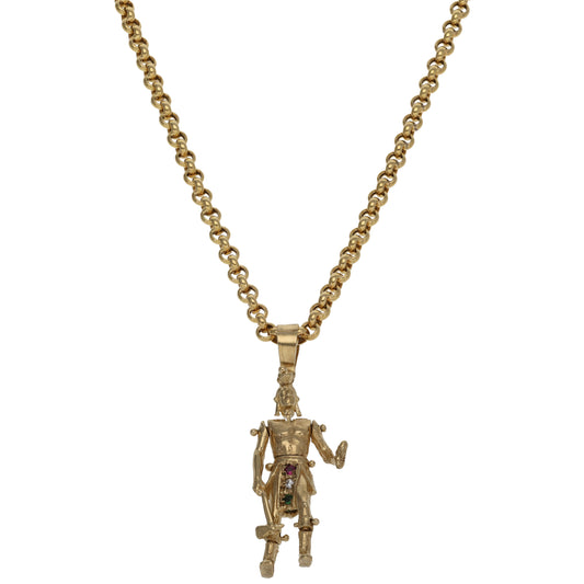 9ct Gold Imitation Character Pendant With Chain
