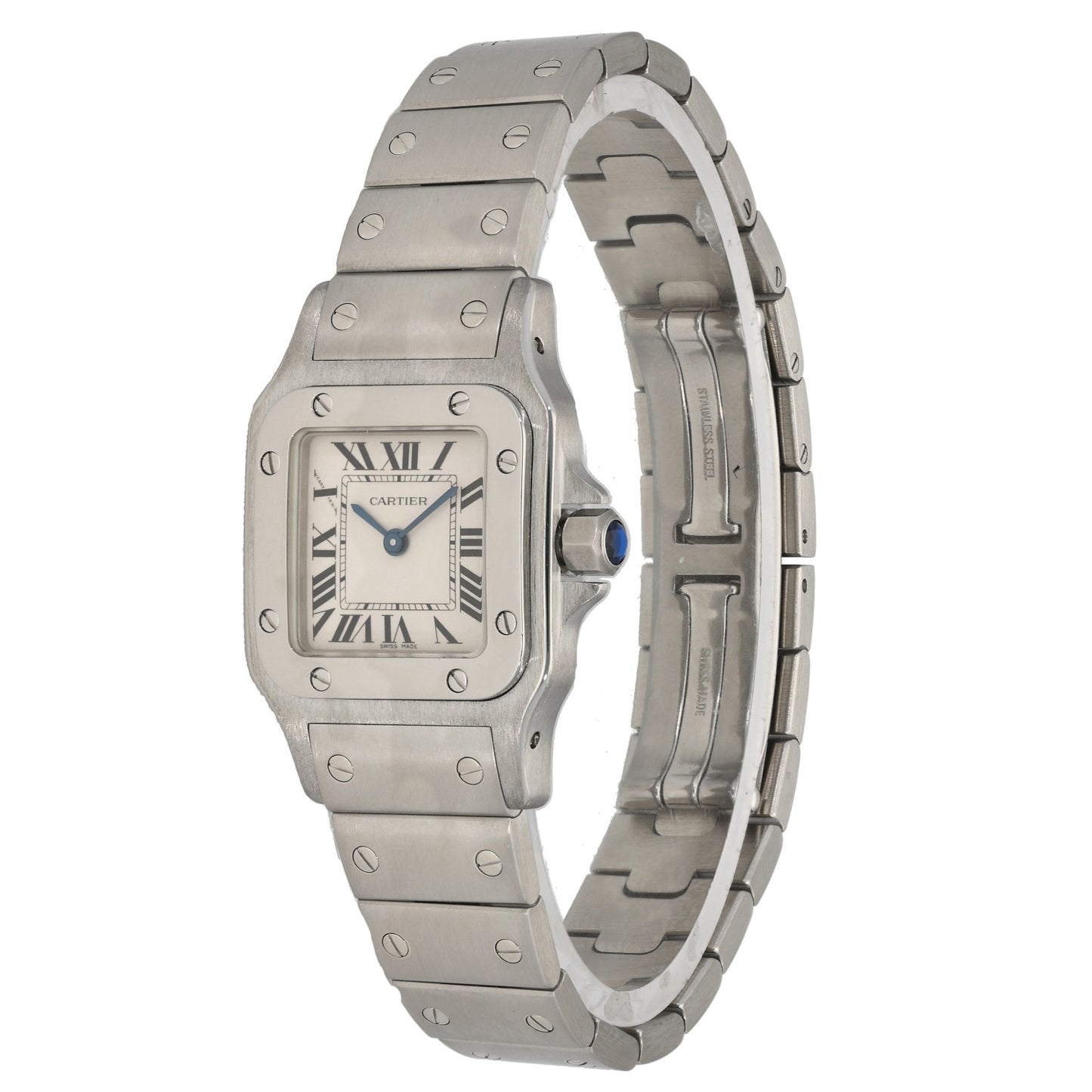 Cartier Santos W20056D6, White Dial, Stainless Steel, Front angle  image