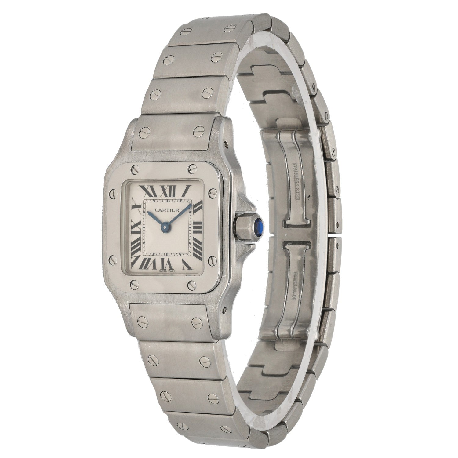 Cartier Santos W20056D6, White Dial, Stainless Steel, Front angle  image