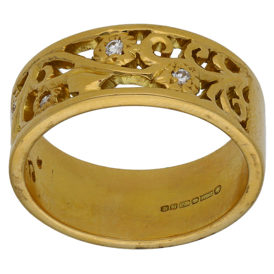 18ct Gold 0.04ct Diamond Dress/Cocktail Ring Size Q