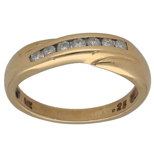 18ct Gold 0.25ct Diamond Half Eternity Ring Size O