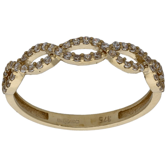 9ct Gold Cubic Zirconia Dress/Cocktail Ring Size P
