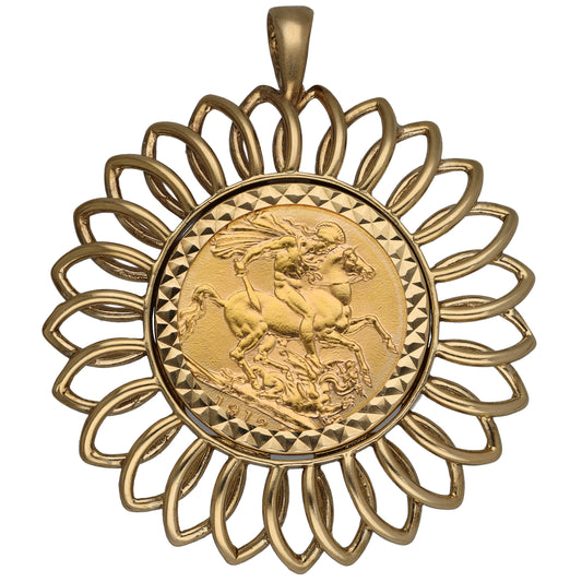 9ct Gold Full Sovereign Coin Pendant