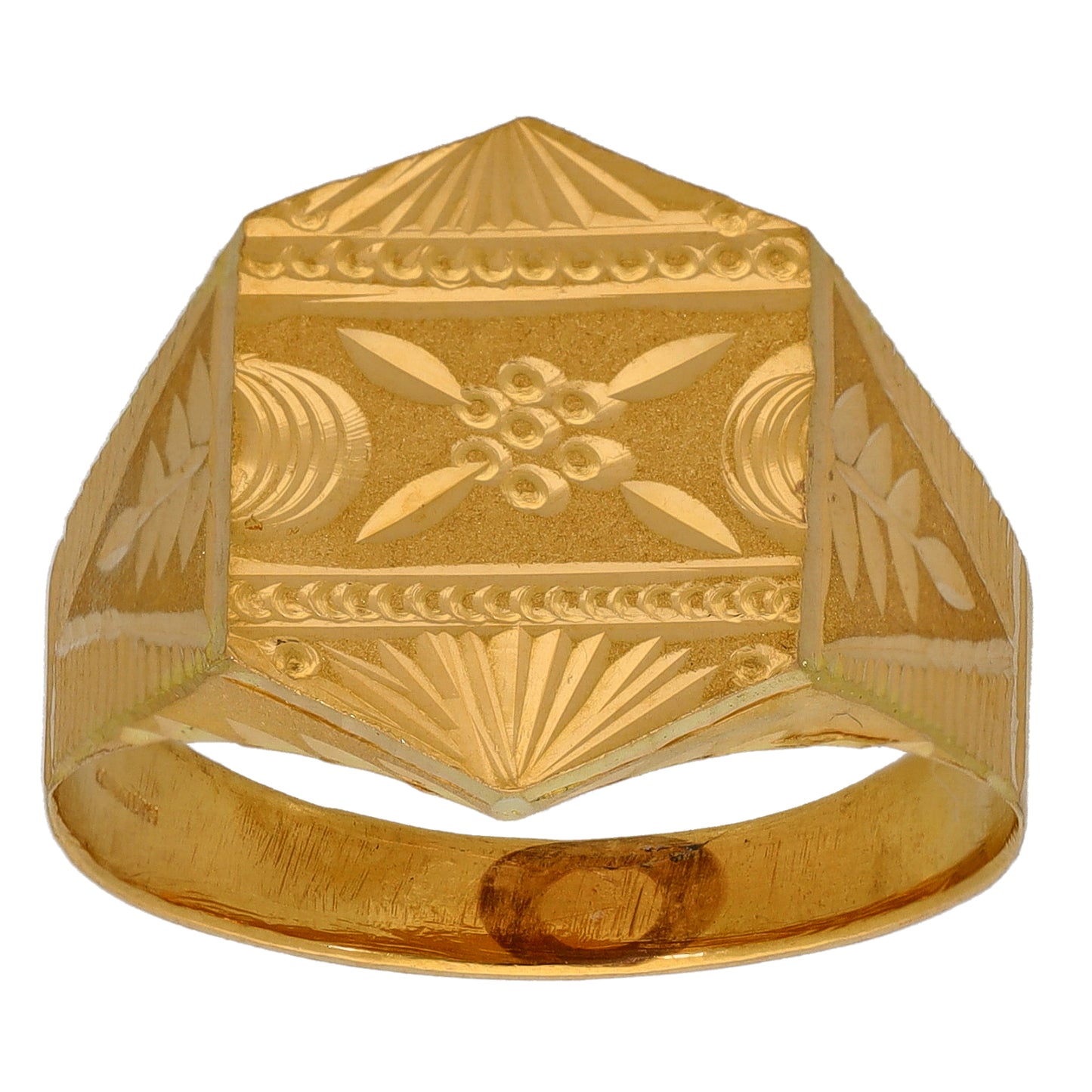 22ct Gold Patterned Signet Ring Size W