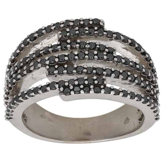 9ct White Gold 0.64ct Diamond Alternative Ring Size N