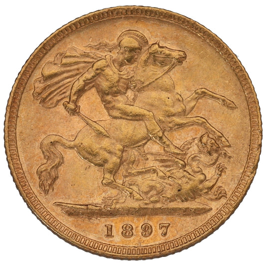 22ct Gold Queen Victoria Half Sovereign Coin 1897