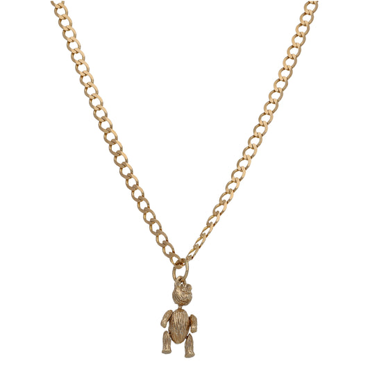 9ct Gold Teddy Bear Pendant With Chain