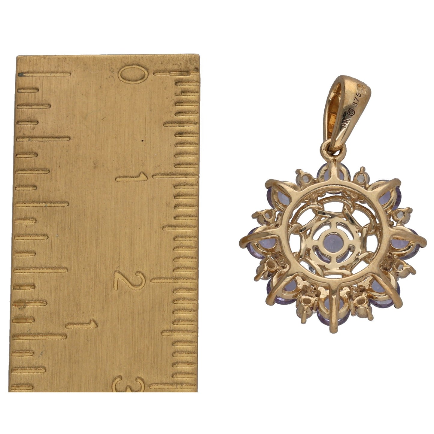9ct Gold Tanzanite & Imitation Dress/Cocktail Pendant