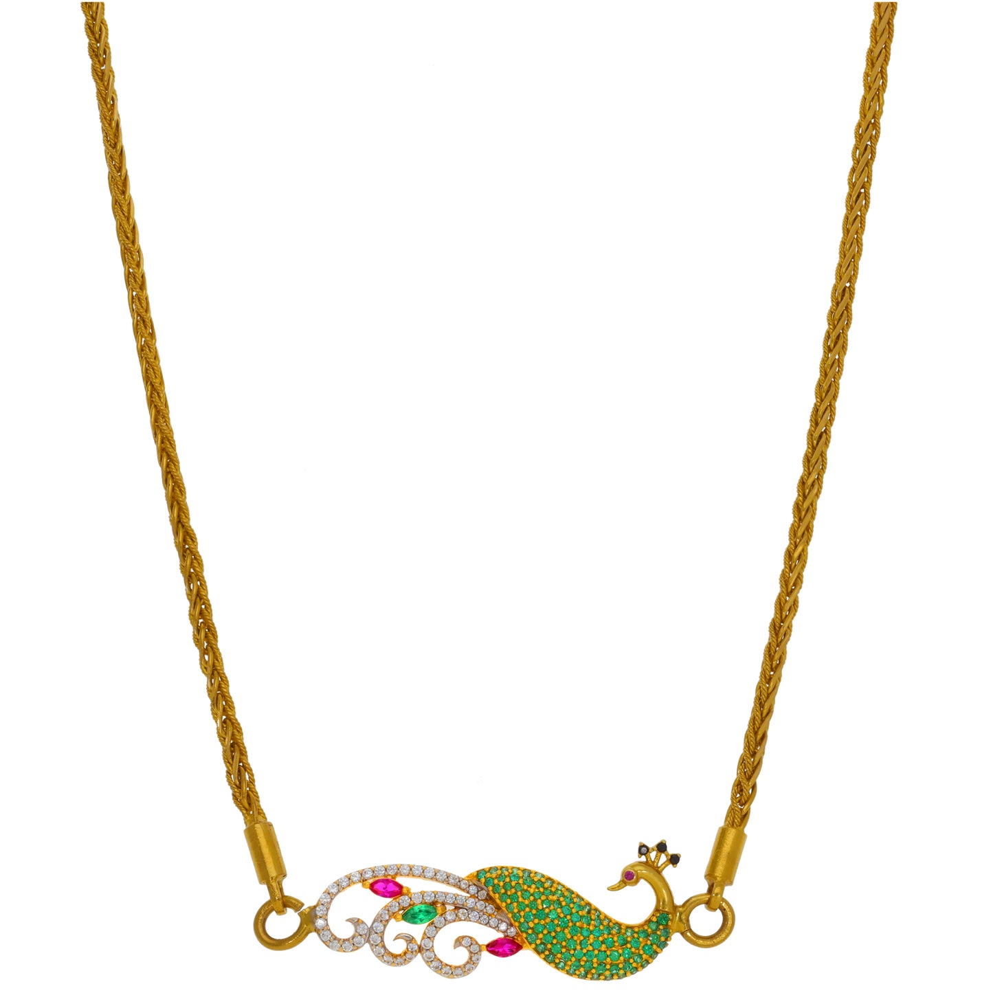 22ct Gold Imitation Gems Fancy Necklace 22"